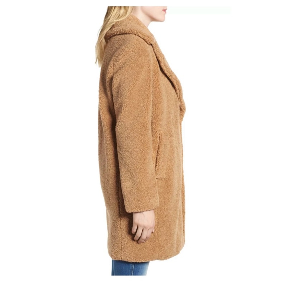 Kensie Teddy Faux Shearling Coat Jacket Brown Tan - Picture 8 of 11
